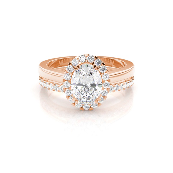 4 Prong Setting Plain Engagement Ring With Matching Band