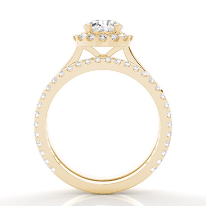 Oval Yellow Gold Bridal Set Engagement Rings