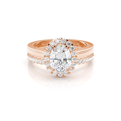 Oval Bridal Set Diamond Engagement Ring