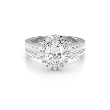 Oval Bridal Set Diamond Engagement Ring