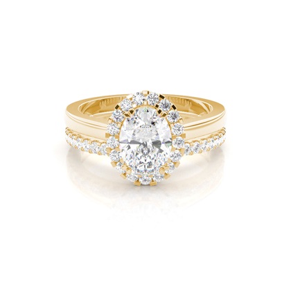 Oval Bridal Set Diamond Engagement Ring
