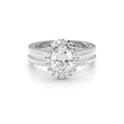 4 Prong Setting Plain Engagement Ring With Matching Band