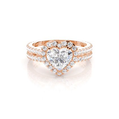 Rose Gold Bridal Set Diamond Engagement Rings