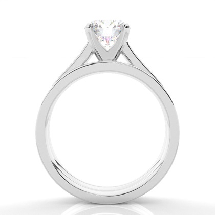 4 Prong Setting Studded Engagement Ring With Matching Band