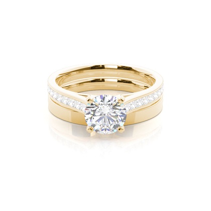 Yellow Gold Bridal Set Diamond Engagement Rings