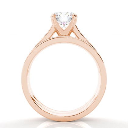 Rose Gold Bridal Set Diamond Engagement Rings
