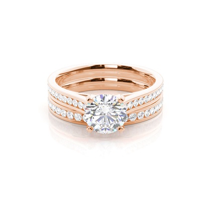 Rose Gold Bridal Set Diamond Engagement Rings