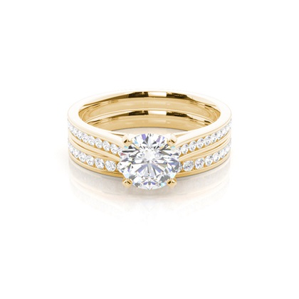 Yellow Gold Bridal Set Diamond Engagement Rings