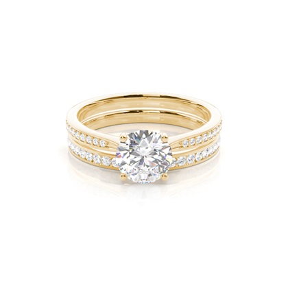 Yellow Gold Bridal Set Diamond Engagement Rings