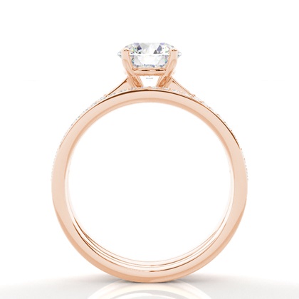 Rose Gold Bridal Engagement and Wedding Bands Ring Sets