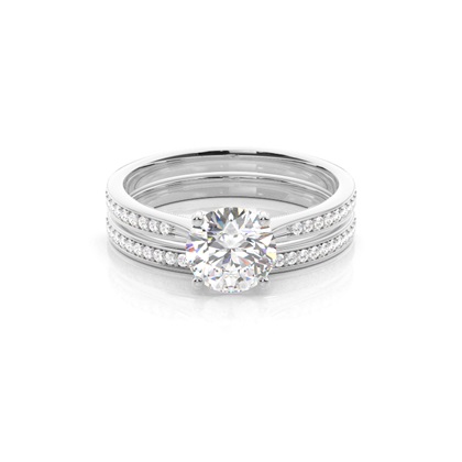 White Gold Bridal Set Diamond Engagement Ring