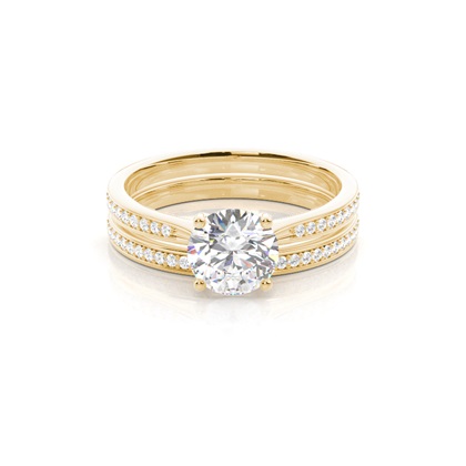 Yellow Gold Bridal Set Diamond Engagement Rings
