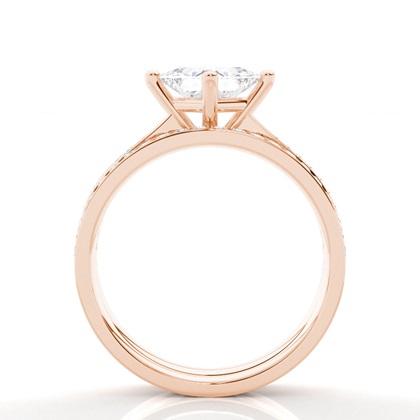 Princess Rose Gold Bridal Set Engagement Rings