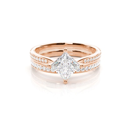 Rose Gold Bridal Set Diamond Engagement Rings