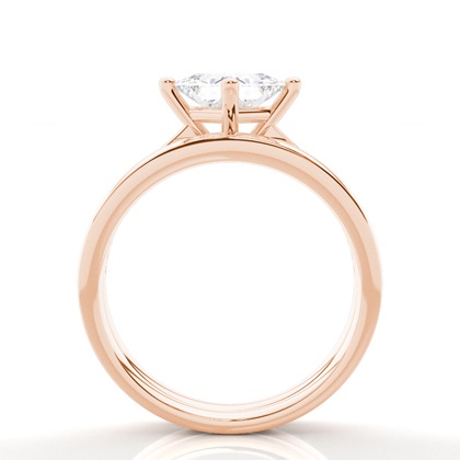 Princess Rose Gold Bridal Set Engagement Rings