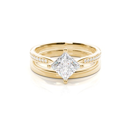 Yellow Gold Bridal Set Diamond Engagement Rings
