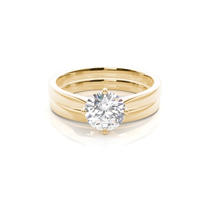 Yellow Gold Bridal Set Diamond Engagement Rings