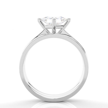 4 Prong Setting Plain Engagement Ring With Matching Band