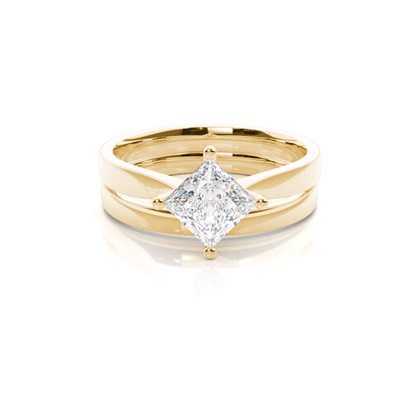 Yellow Gold Bridal Set Diamond Engagement Rings