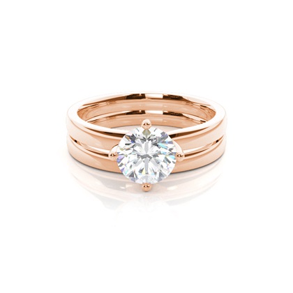 Rose Gold Bridal Set Diamond Engagement Rings