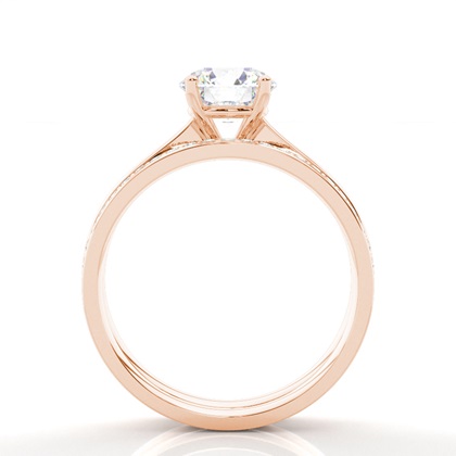 Rose Gold Bridal Engagement and Wedding Bands Ring Sets