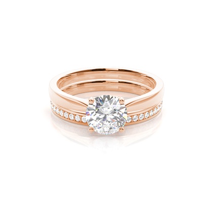 Rose Gold Bridal Set Diamond Engagement Rings