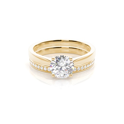 Yellow Gold Bridal Set Diamond Engagement Rings