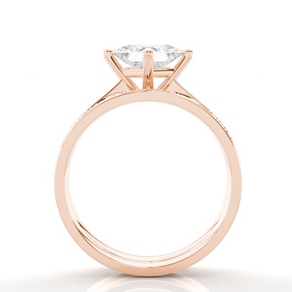 Princess Rose Gold Bridal Set Engagement Rings