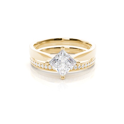 Yellow Gold Bridal Set Diamond Engagement Rings