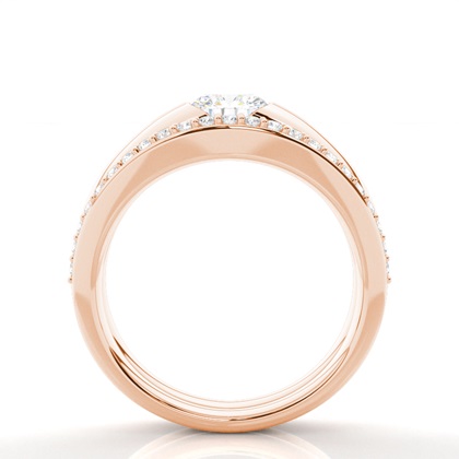 Rose Gold Bridal Engagement and Wedding Bands Ring Sets