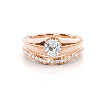 Rose Gold Bridal Set Diamond Engagement Rings