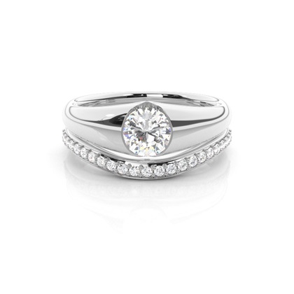 White Gold Bridal Set Diamond Engagement Ring