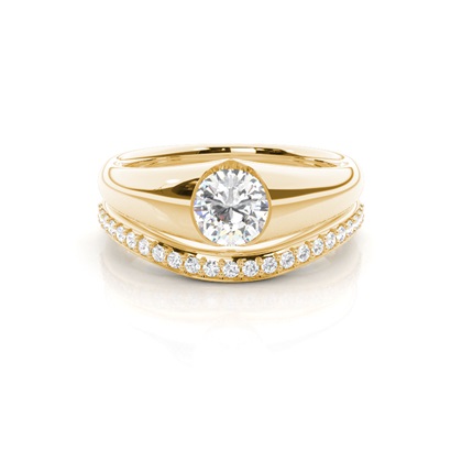 Yellow Gold Bridal Set Diamond Engagement Rings