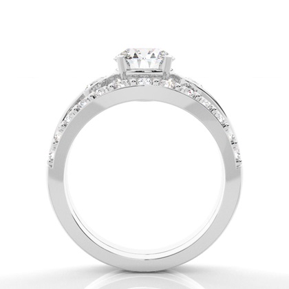 4 Prong Setting Plain Engagement Ring With Matching Band