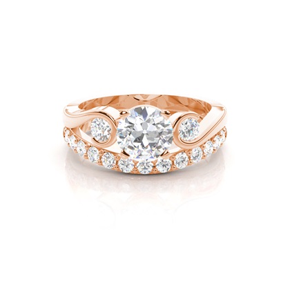 Rose Gold Bridal Set Diamond Engagement Rings