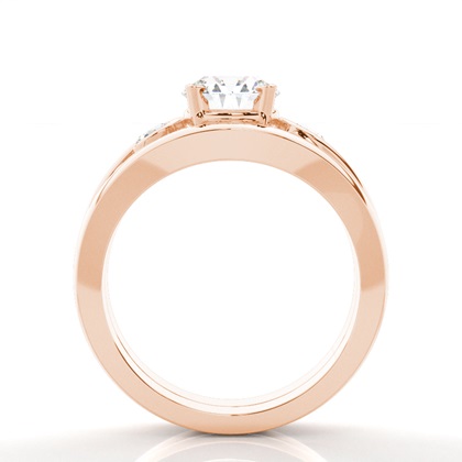 Rose Gold Bridal Engagement and Wedding Bands Ring Sets