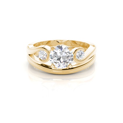 Yellow Gold Bridal Set Diamond Engagement Rings