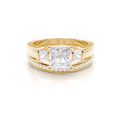 Yellow Gold Bridal Set Diamond Engagement Rings
