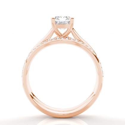 Rose Gold Bridal Engagement and Wedding Bands Ring Sets