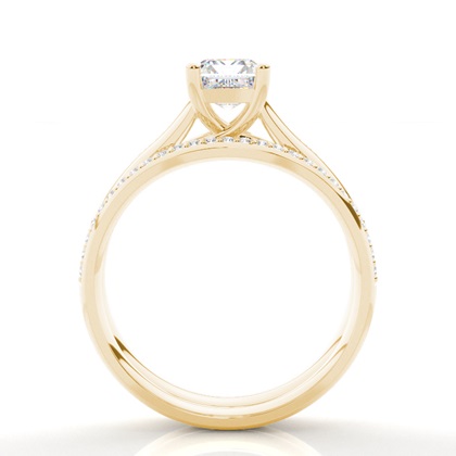 Emerald Yellow Gold Bridal Engagement and Wedding Bands Ring Sets