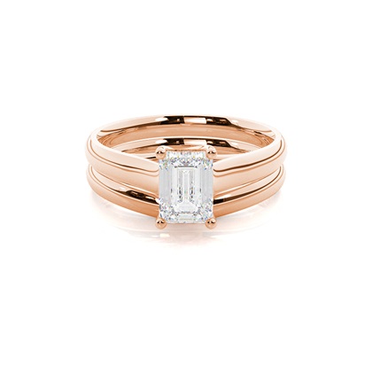Rose Gold Bridal Set Diamond Engagement Rings