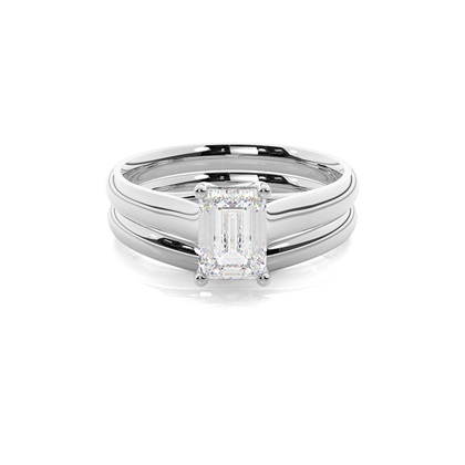Emerald Bridal Set Diamond Engagement Rings