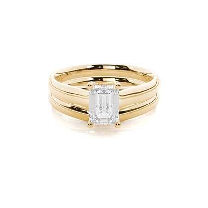 Emerald Bridal Set Diamond Engagement Rings