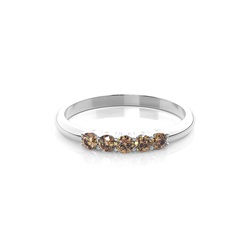 4 Prong Setting Plain Five Stone Champagne Ring