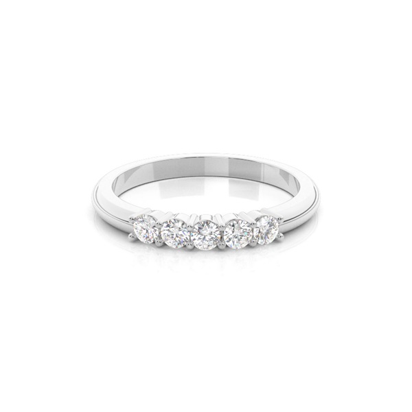4 Prong Setting Plain Five Stone Ring