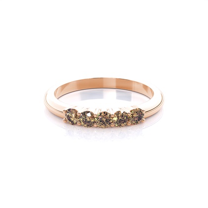 Round Champagne Diamond Rings