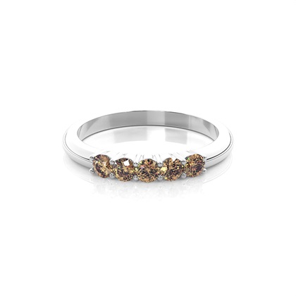 4 Prong Setting Plain Five Stone Champagne Ring