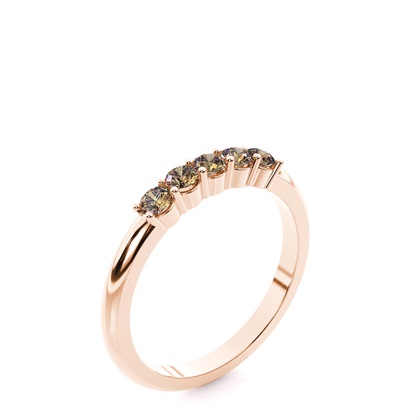 Round Rose Gold Champagne Diamond Rings