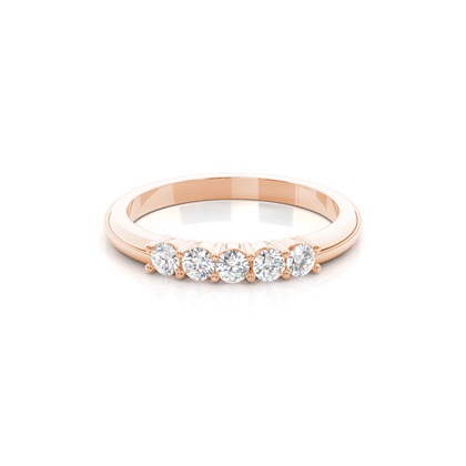 Rose Gold 5 Stone Diamond Rings