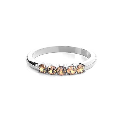 4 Prong Setting Plain Five Stone Champagne Ring